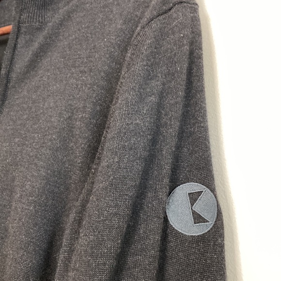 Glenmuir Golf Sweater Mens Medium Gray Merino Wool Long Sleeve Lined Quarter Zip - Picture 5 of 13